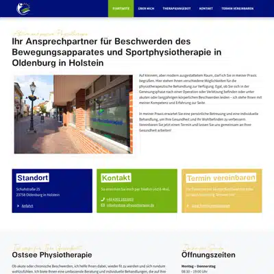 website ostsee physiotherapie.de